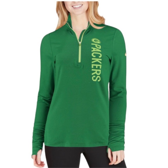 Nike Green Bay Packers Heathered Green Element Half-Zip Performance Jacket Sz S - Picture 15 of 16